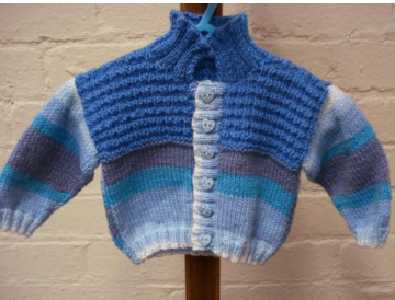 Timothy Marine and Boy Blue Collared Jacket - That Little Wool Shop